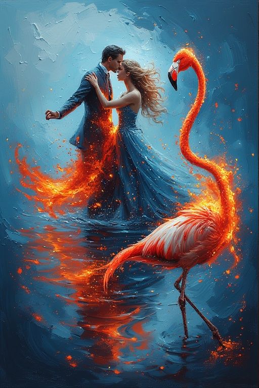 FIRE & EARTH - OPPOSITES ATTRACT.    MAN AND WOMAN DANCING F...