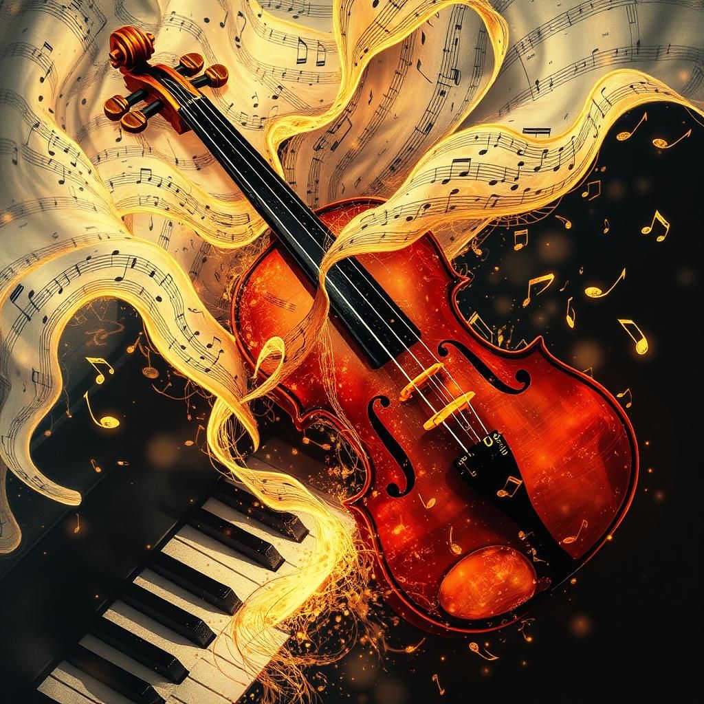 Golden Notes in Motion  by @Chelle