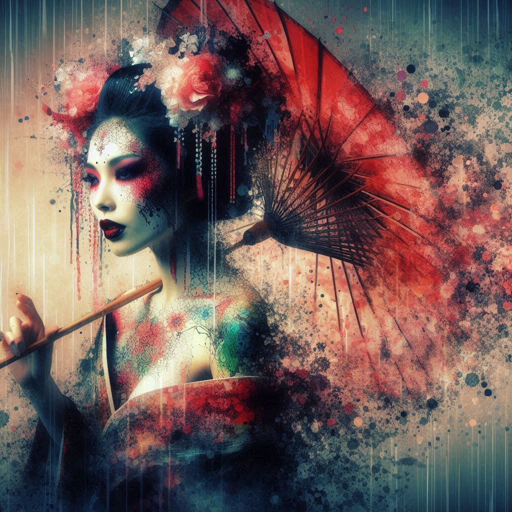 double exposure beautiful fantasy DALL-E 3 portrait landscap...