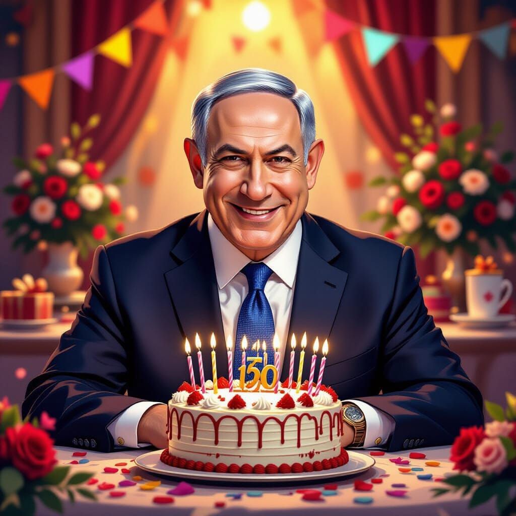 Benjamin Netanyahu Celebrates Birthday with Festive Glow