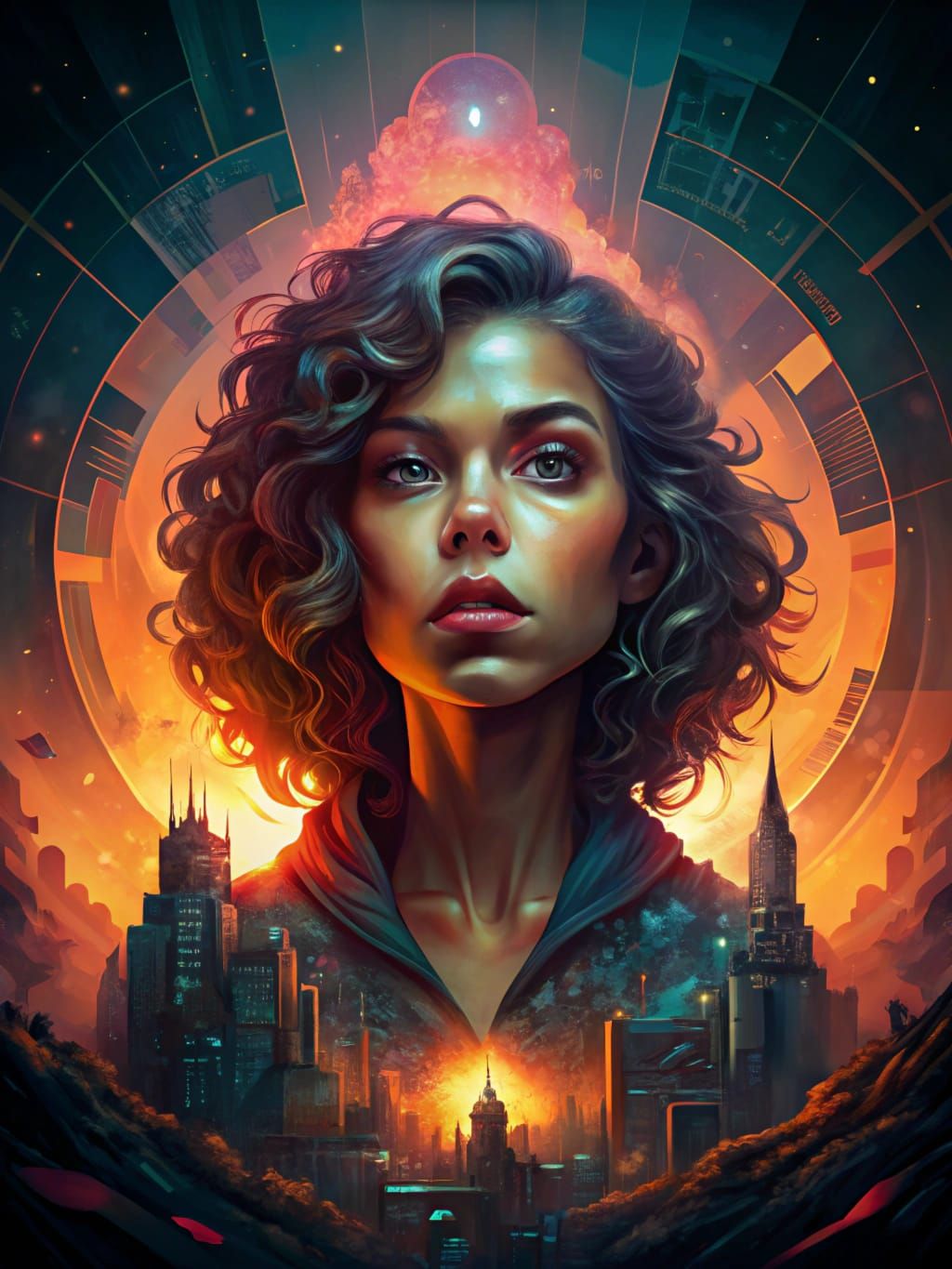 Portrait made with an older model of Recraft.