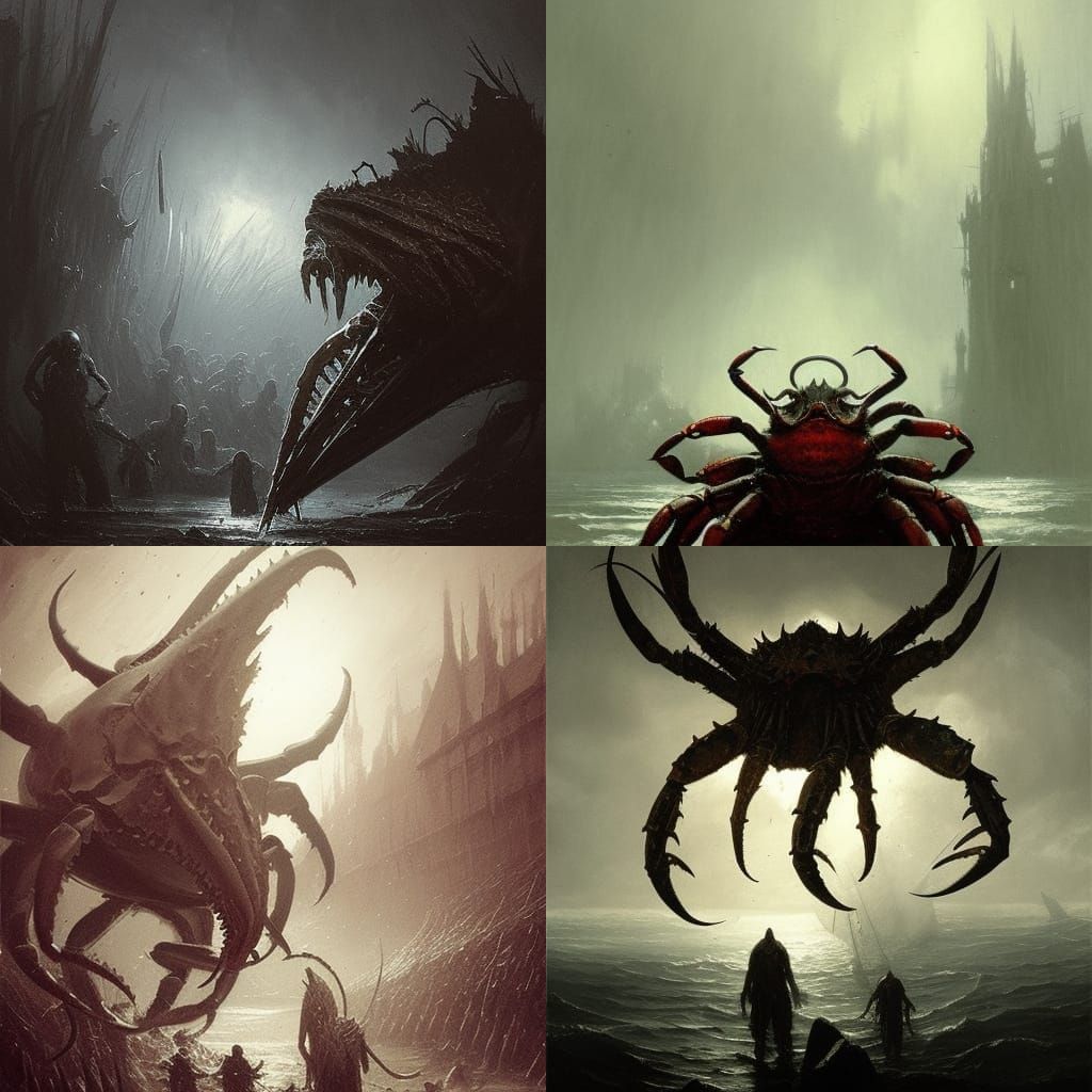 Evil killer crab monster AI Generated Artwork NightCafe Creator
