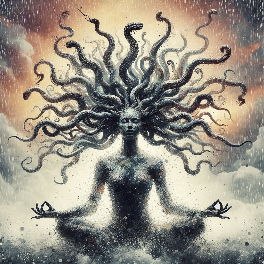 double exposure beautiful fantasy DALL-E 3 portrait landscap...