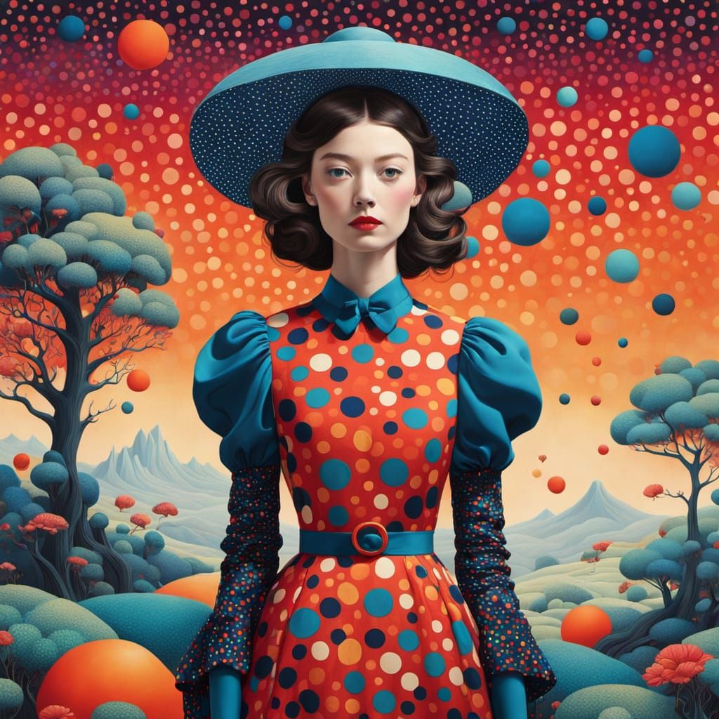  Whimsical polka dot landscape   by @Dulcinea