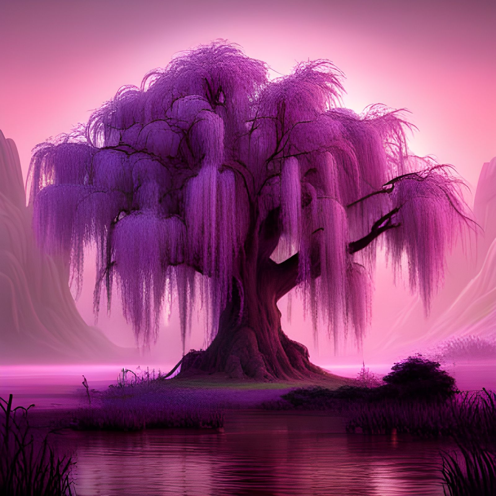 Weeping willow AI Generated Artwork NightCafe Creator