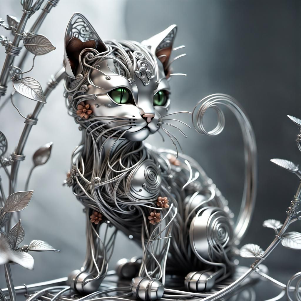 Floral Foil Feline  by @Stormflight