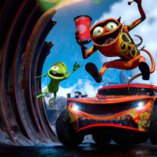 mike wazoski dunking on lightning mcqueen