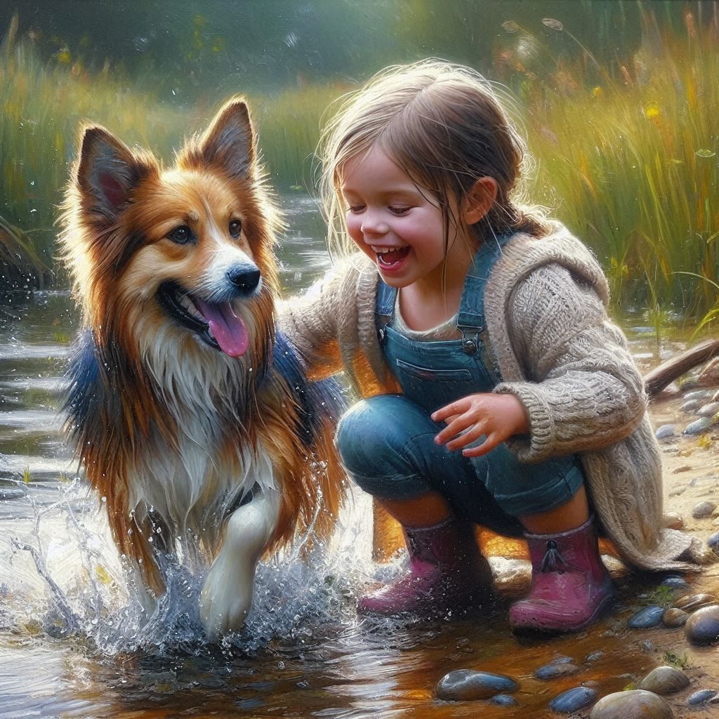 Lassie and her owner  by @Stellar