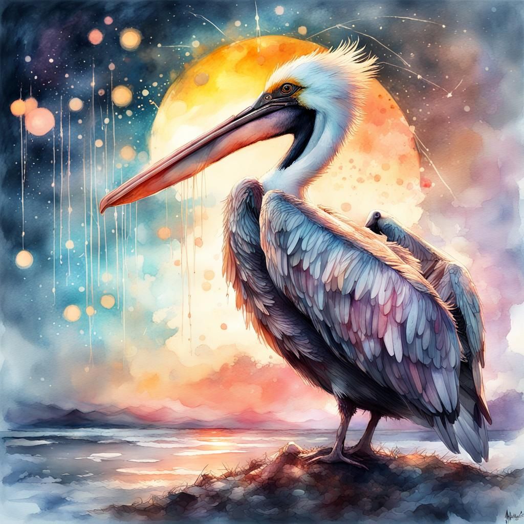 pelican water color