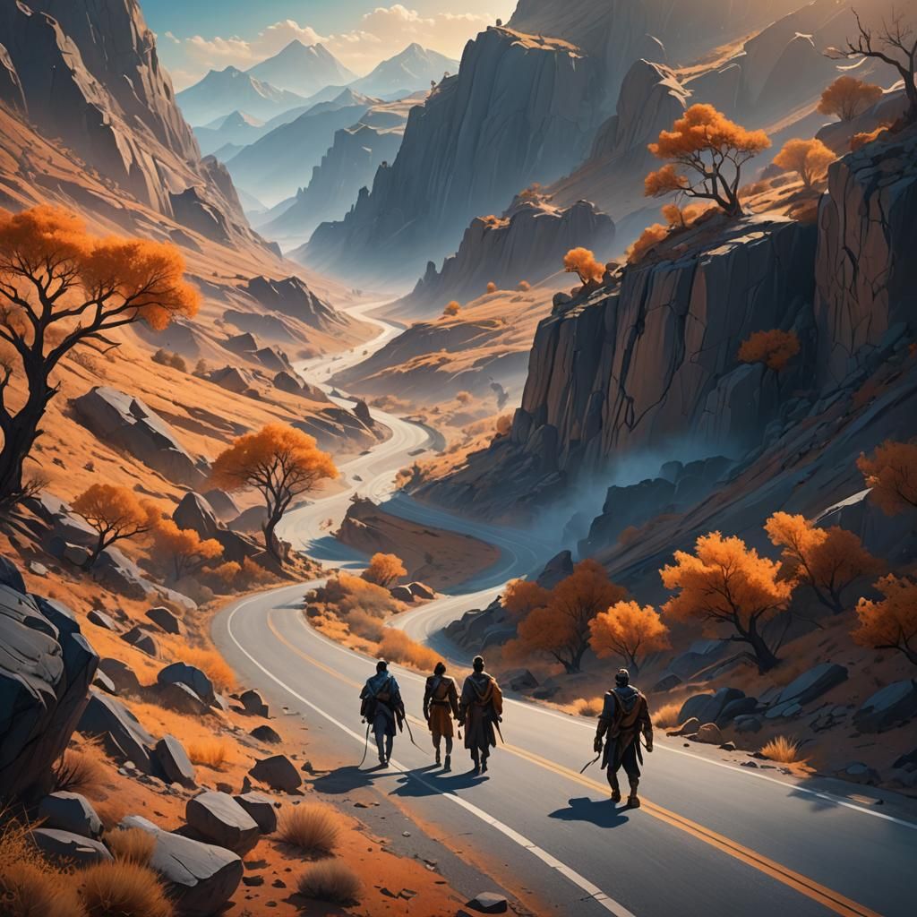 Samaritan Helping Traveler: Fantasy Concept Art