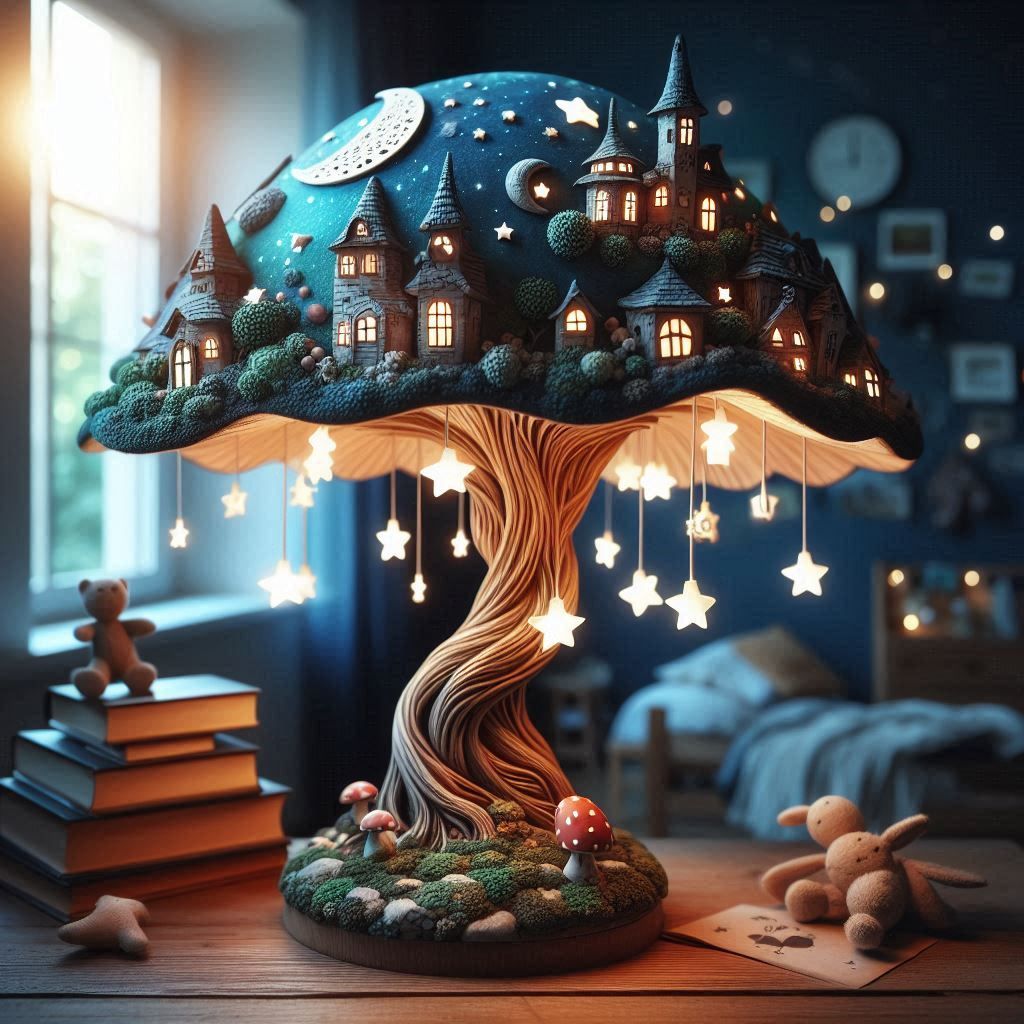 Mushroom Treehouse Lamp