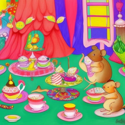 Mouse at a tea party 