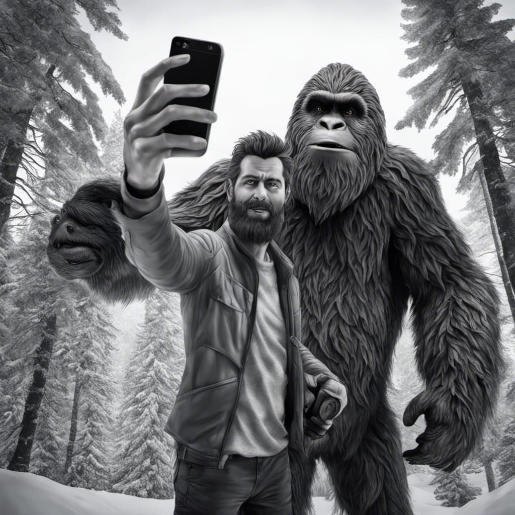 selfie with sasquatch  by @thcaffiliates