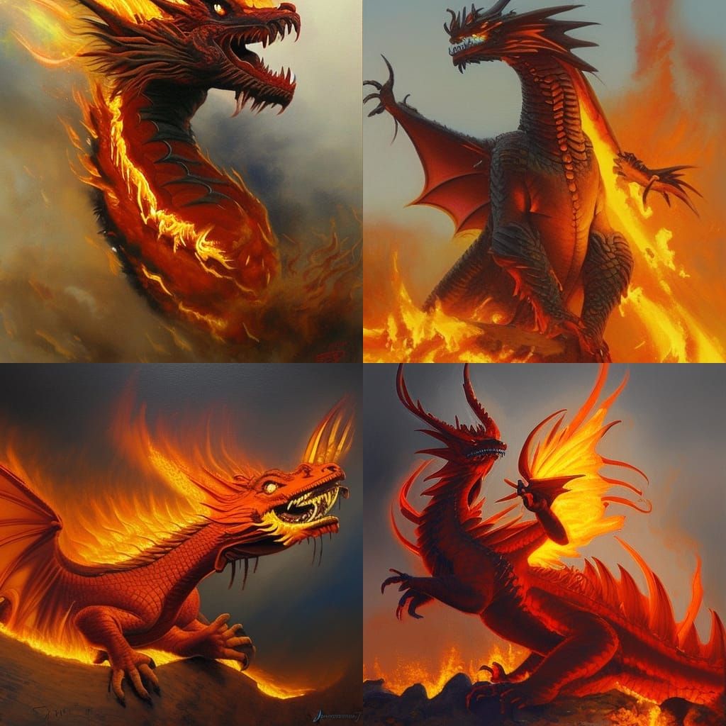 a fire dragon