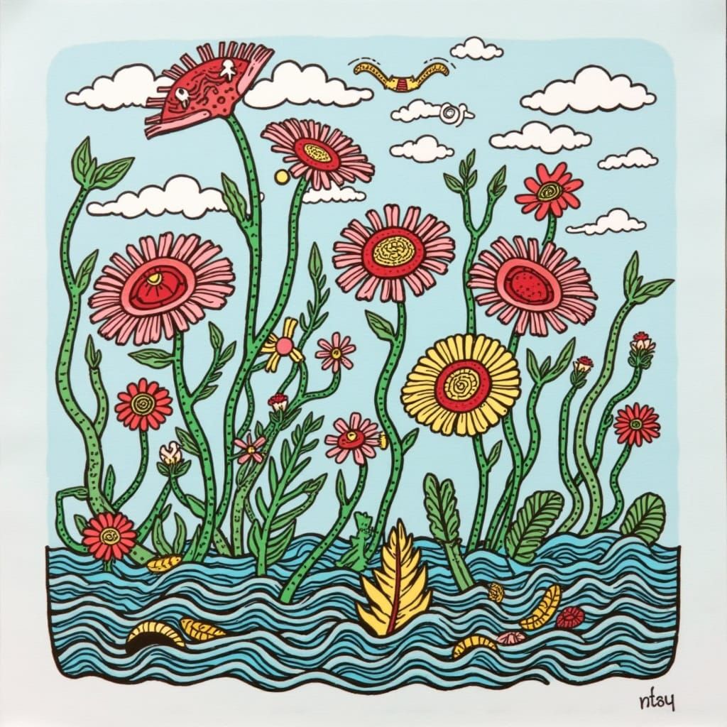 <lora:SQUIGGLE SEA:1.0> Daisies