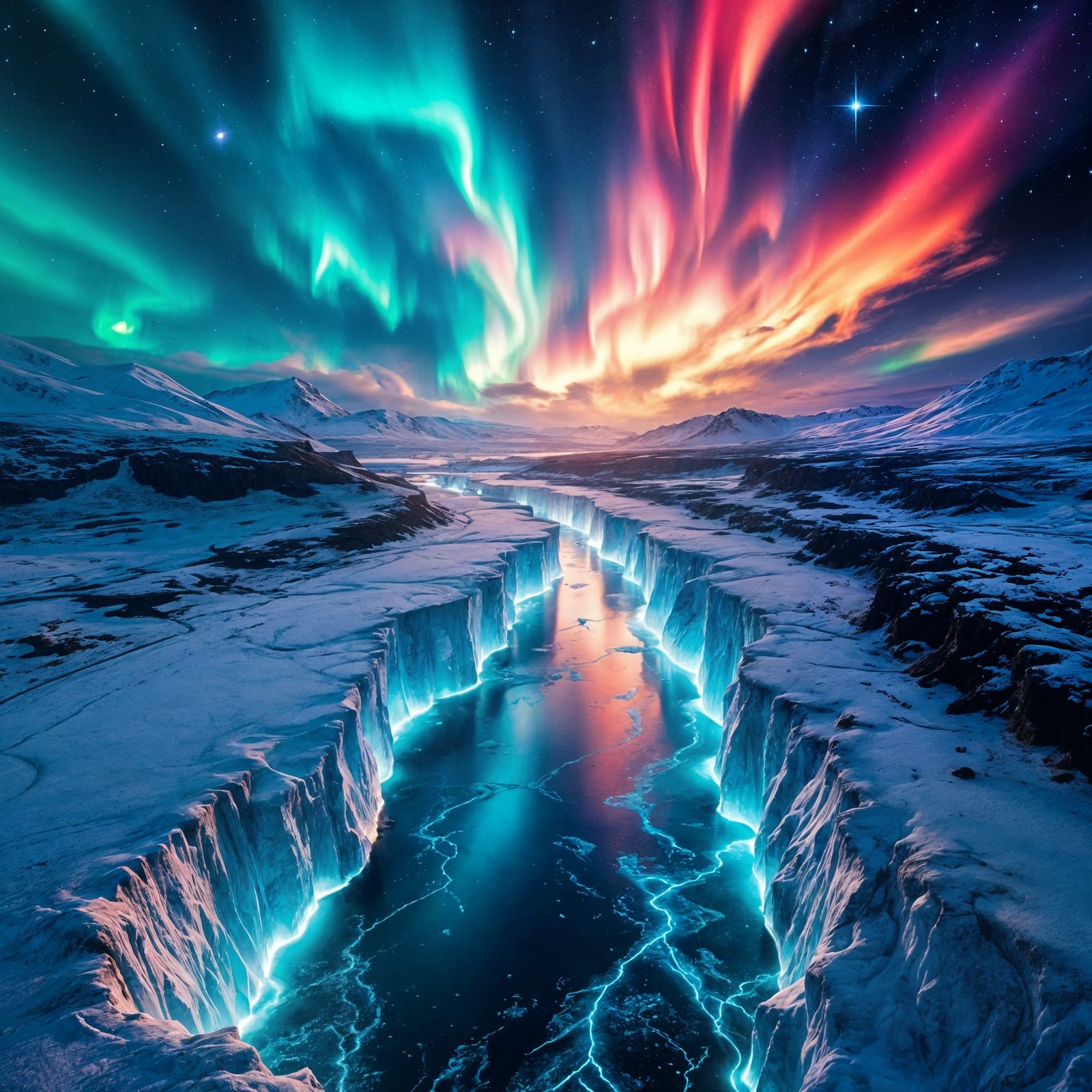 Glacial River at Night  by @Soynuts