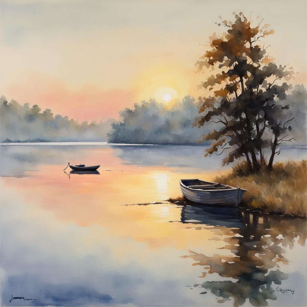 (minimalist_landscape_lake_of_calm_waters_like_a_mirror_sunr...