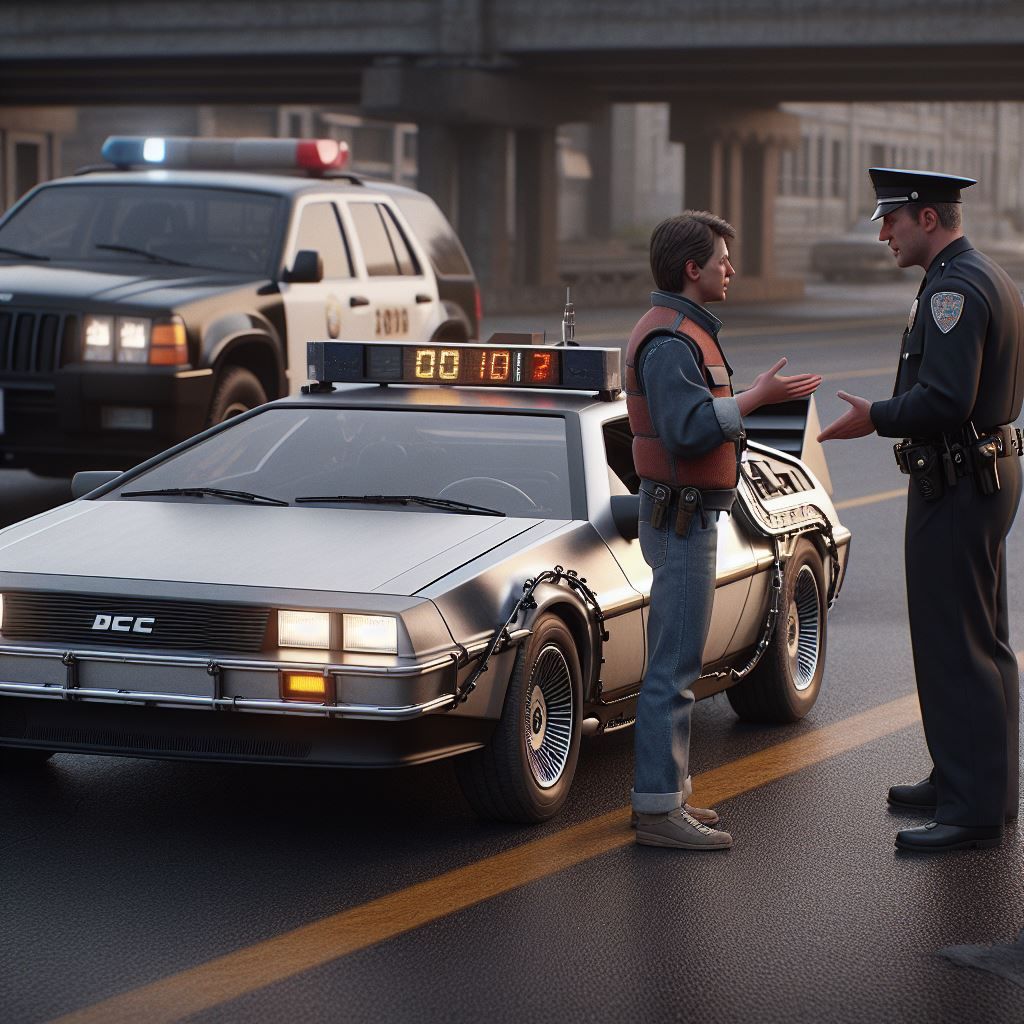 "Officer, was I going too fast?" - "No Sir, you are ten years too early!"