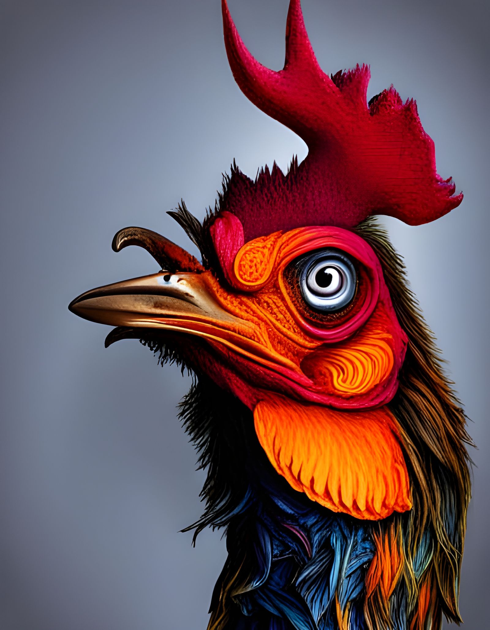 The most evil rooster - AI Generated Artwork - NightCafe Creator