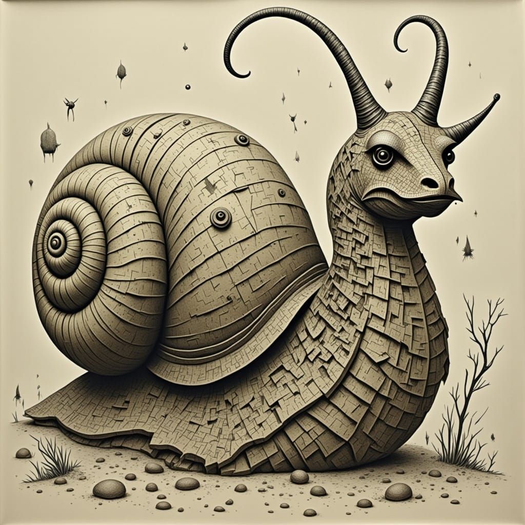 <lora:LA SOMBRA:1.0> Giant snail 
