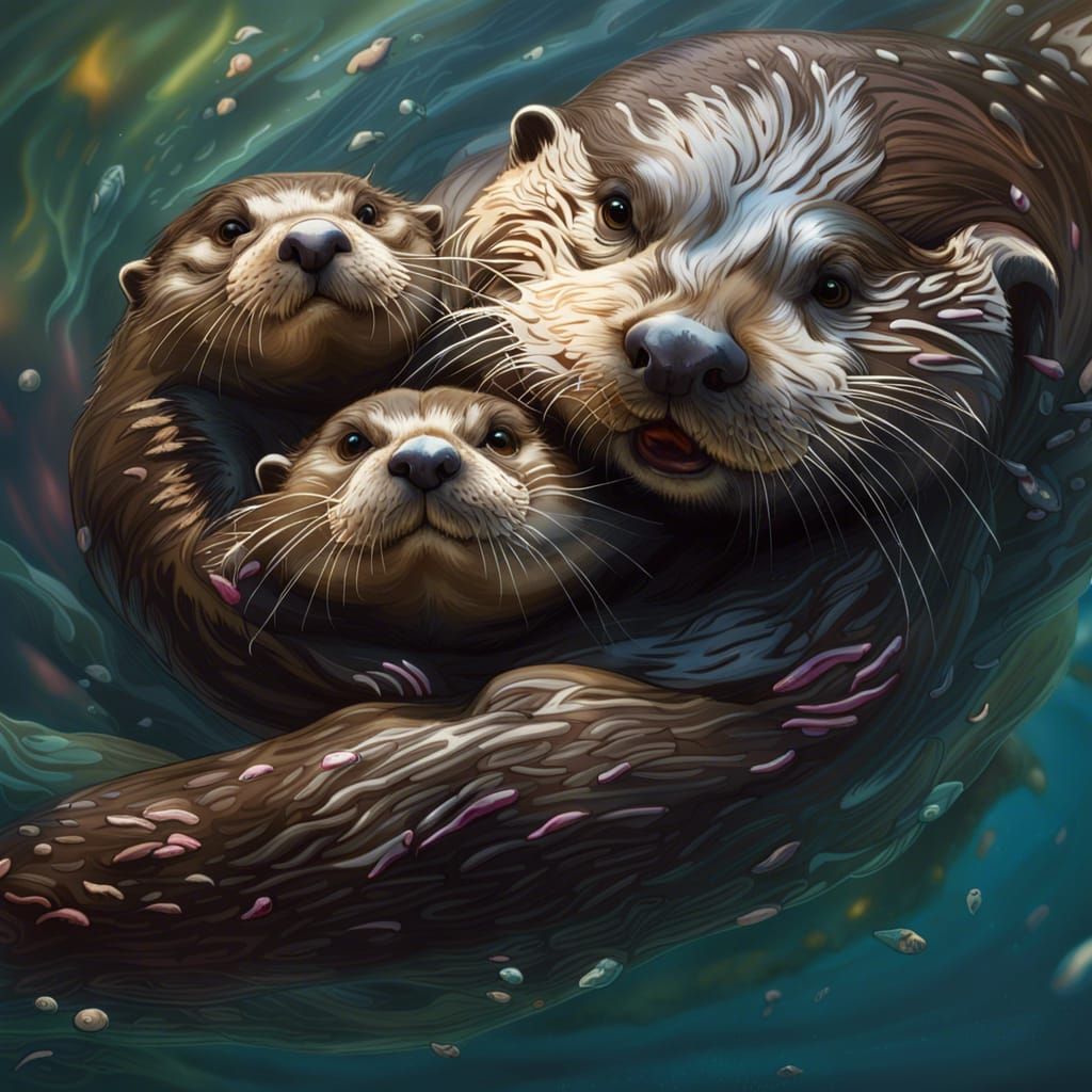 Otters - AI Generated Artwork - NightCafe Creator