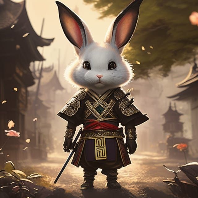Samurai Rabbit  by @EducatedFool