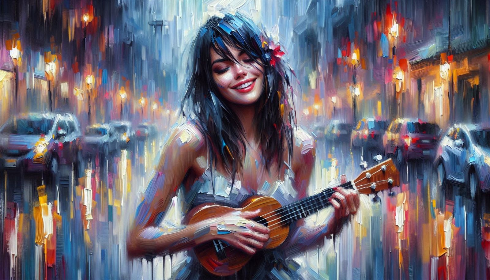 Ukelele in the Rain
