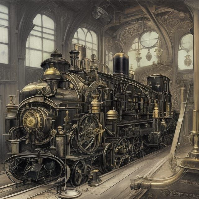 Victorian locomotive - AI Generated Artwork - NightCafe Creator