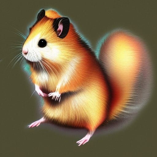 highly detailed magical fantasy cute hamster
