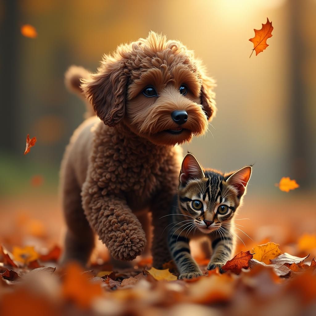 Jesse and Snuggles in the autumn BFF