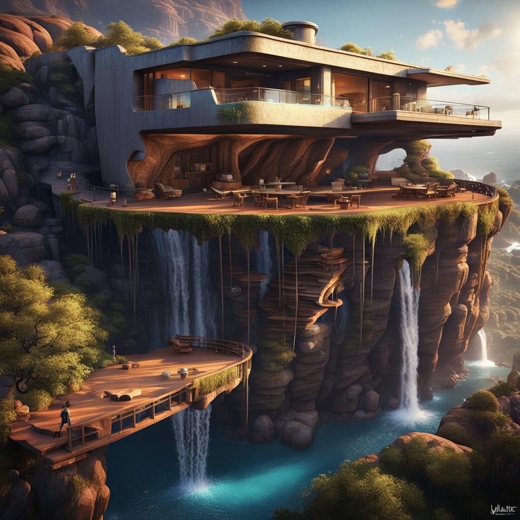 A stunning scene of an incredible impossible architecturally...