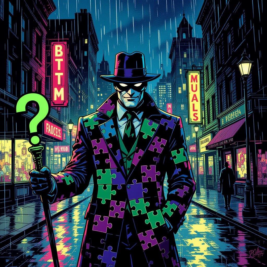 A new villain enters Gotham. He calls himself the puzzler. Taking influence from the Riddler. The puzzler's outfit is a bit of an enigma he ...