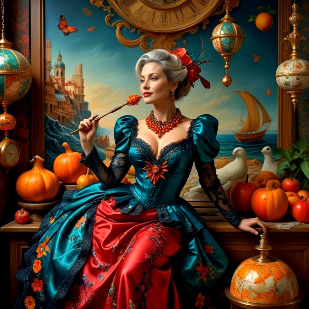 Surreal City Goddess in Charismatic Modern Attire