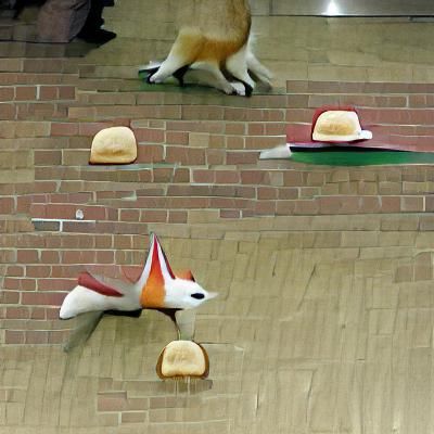 Sandwich bowling fox with a hat