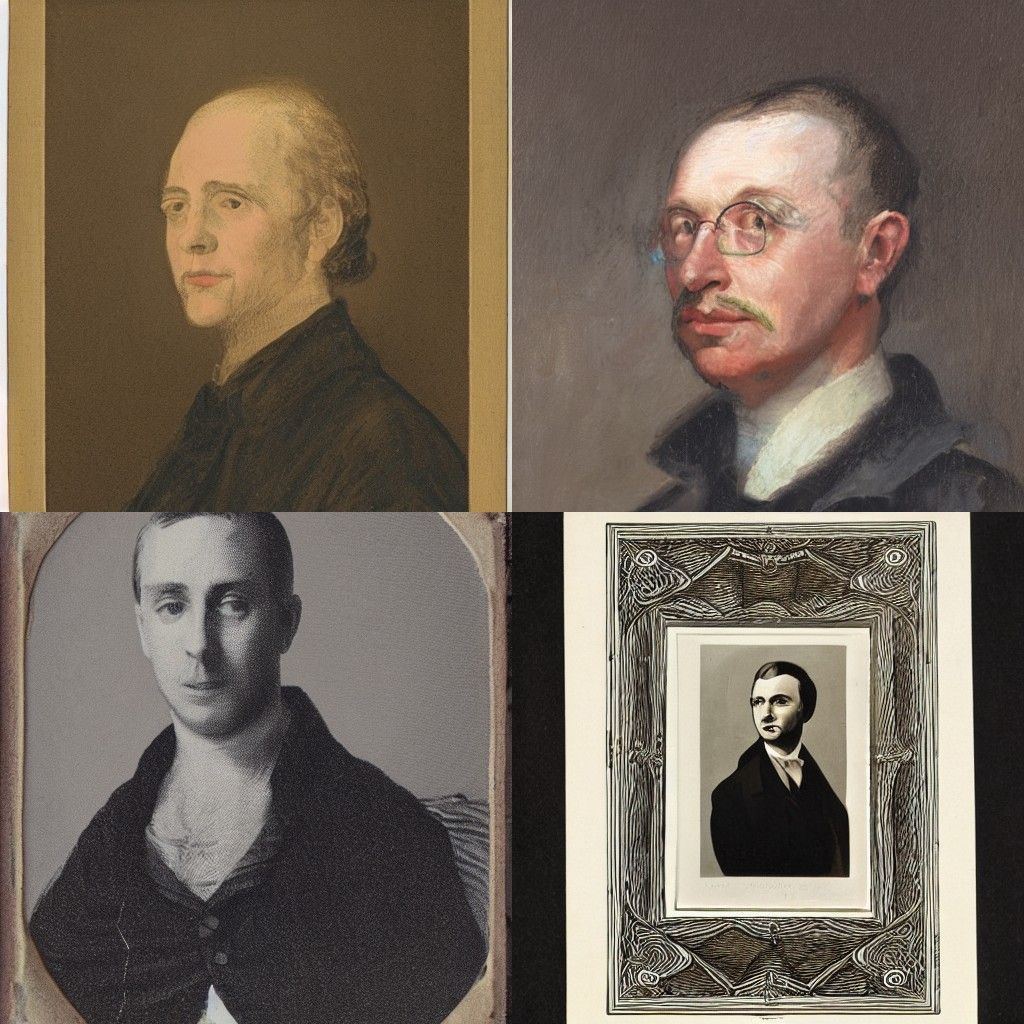 A portrait in the style of Private Press