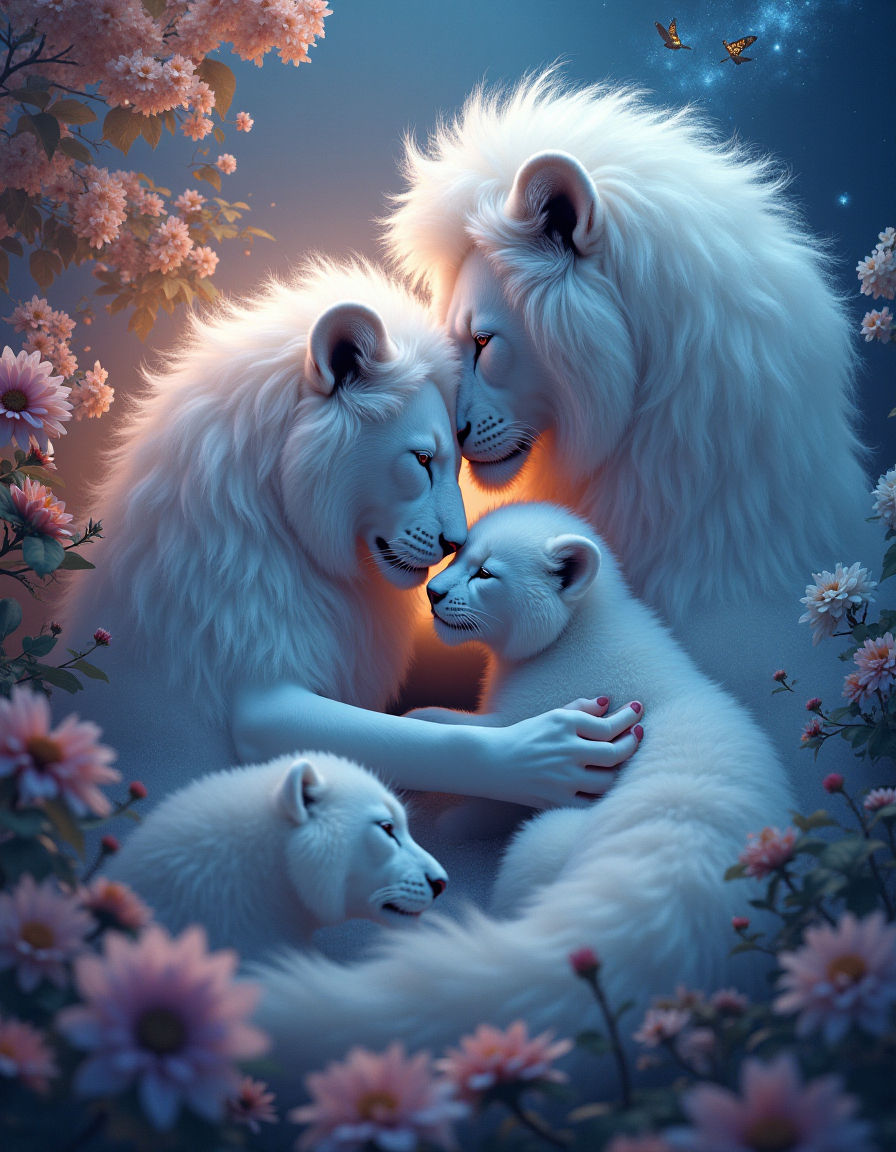 White Lions have Family Time after Spending Time at the Beauty Salon for Pedicure and Brush-out !!