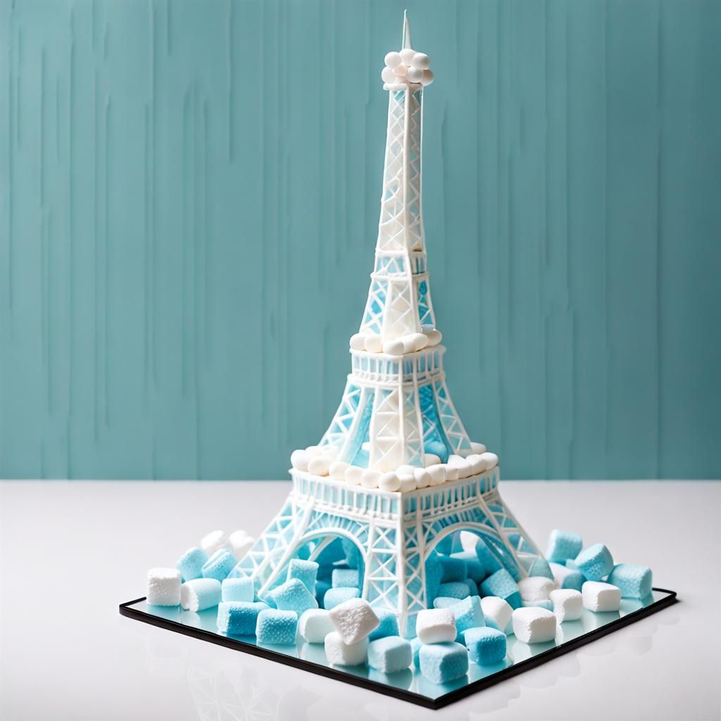 Eiffel marshmallow - AI Generated Artwork - NightCafe Creator