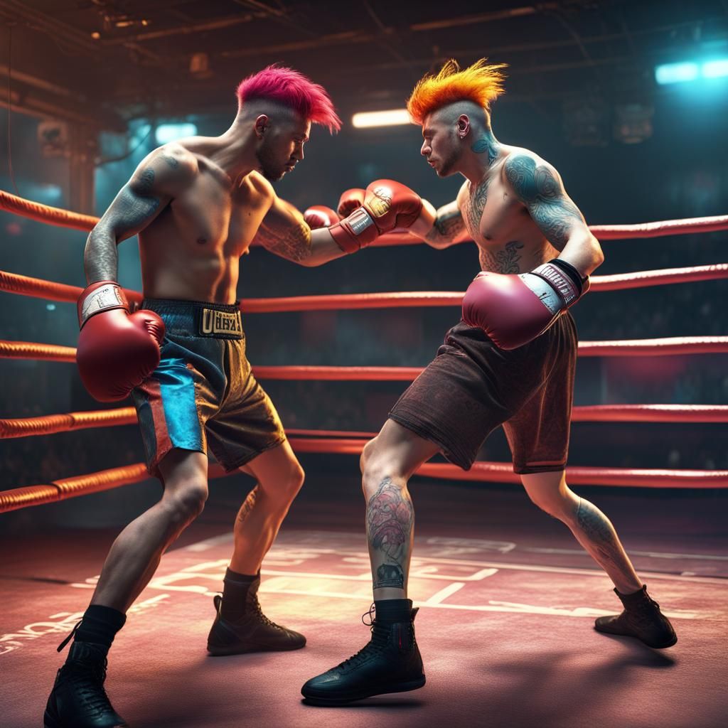 Boxing Match 2123 - AI Generated Artwork - NightCafe Creator