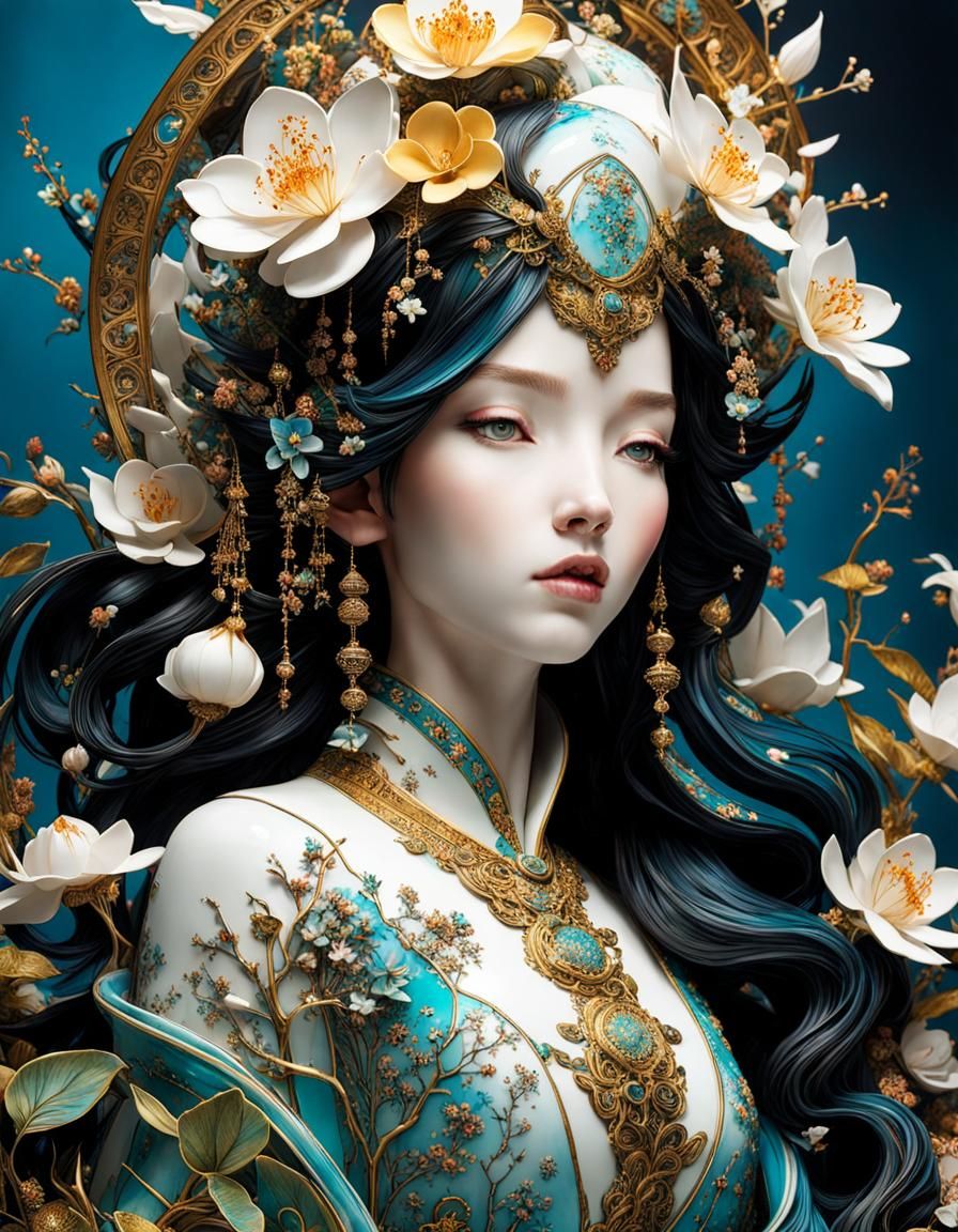 Porcelain Goddess - AI Generated Artwork - NightCafe Creator