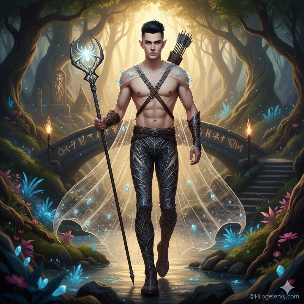 Elven Guardian in Forest