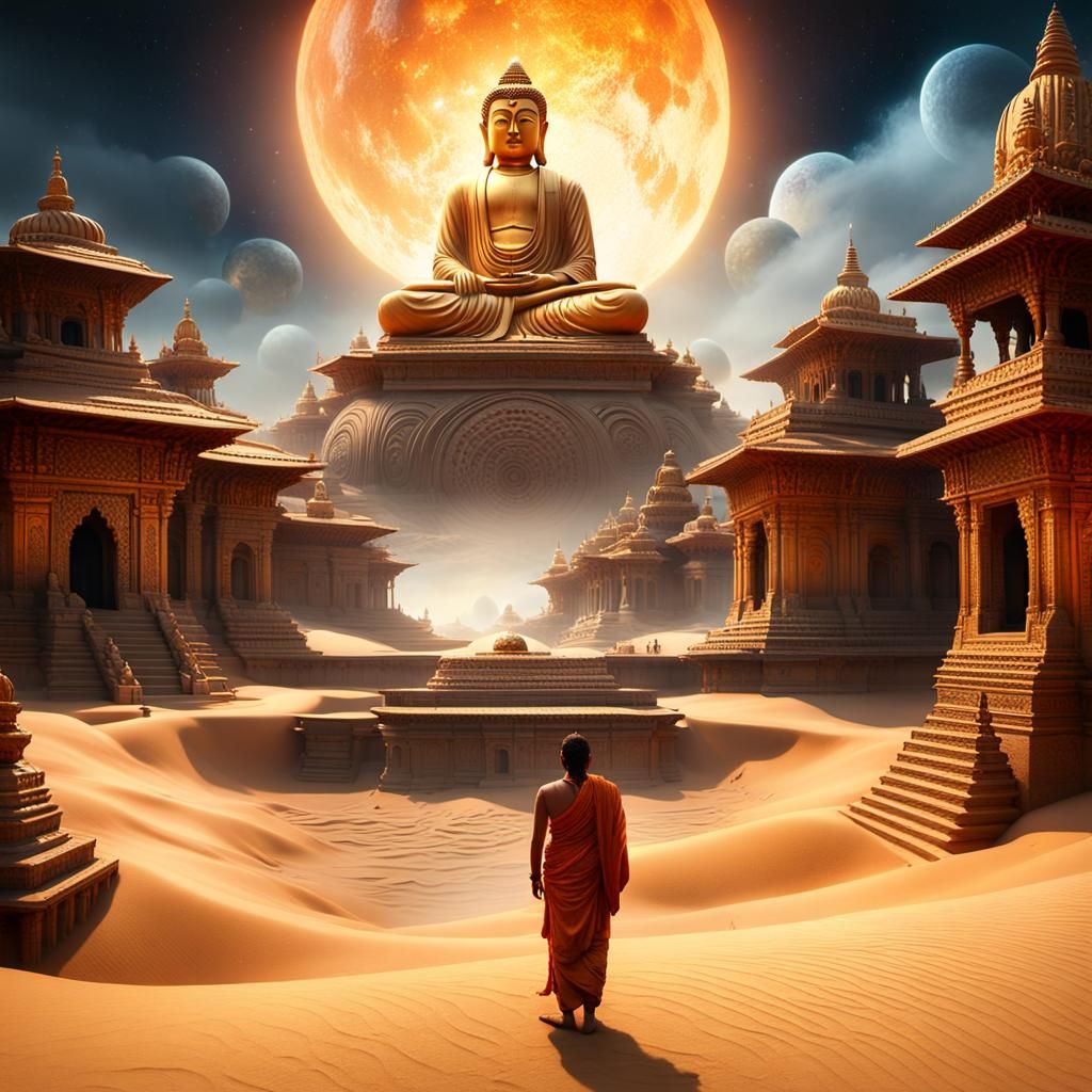 Epic Digital Painting: Buddha and Subhuti