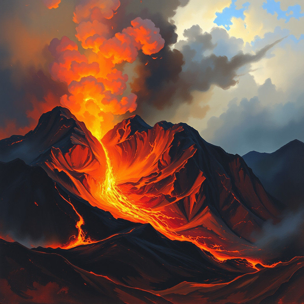 Volcanic Eruption in Romantic Style