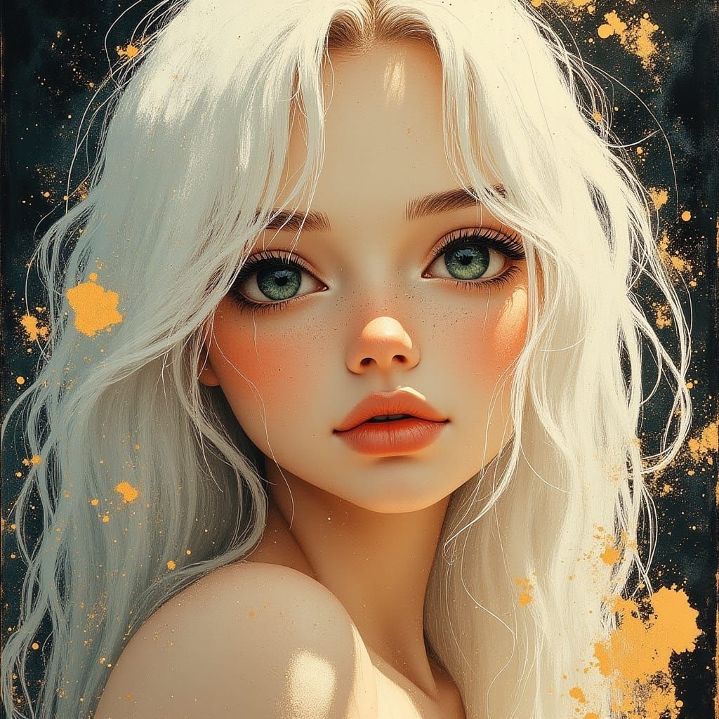 Blonde young lady in silver-trimmed battle armor adorned with intricate engravings of mythical creatures  - Start Image 2