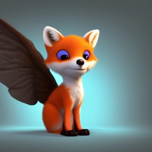 Winged baby fox