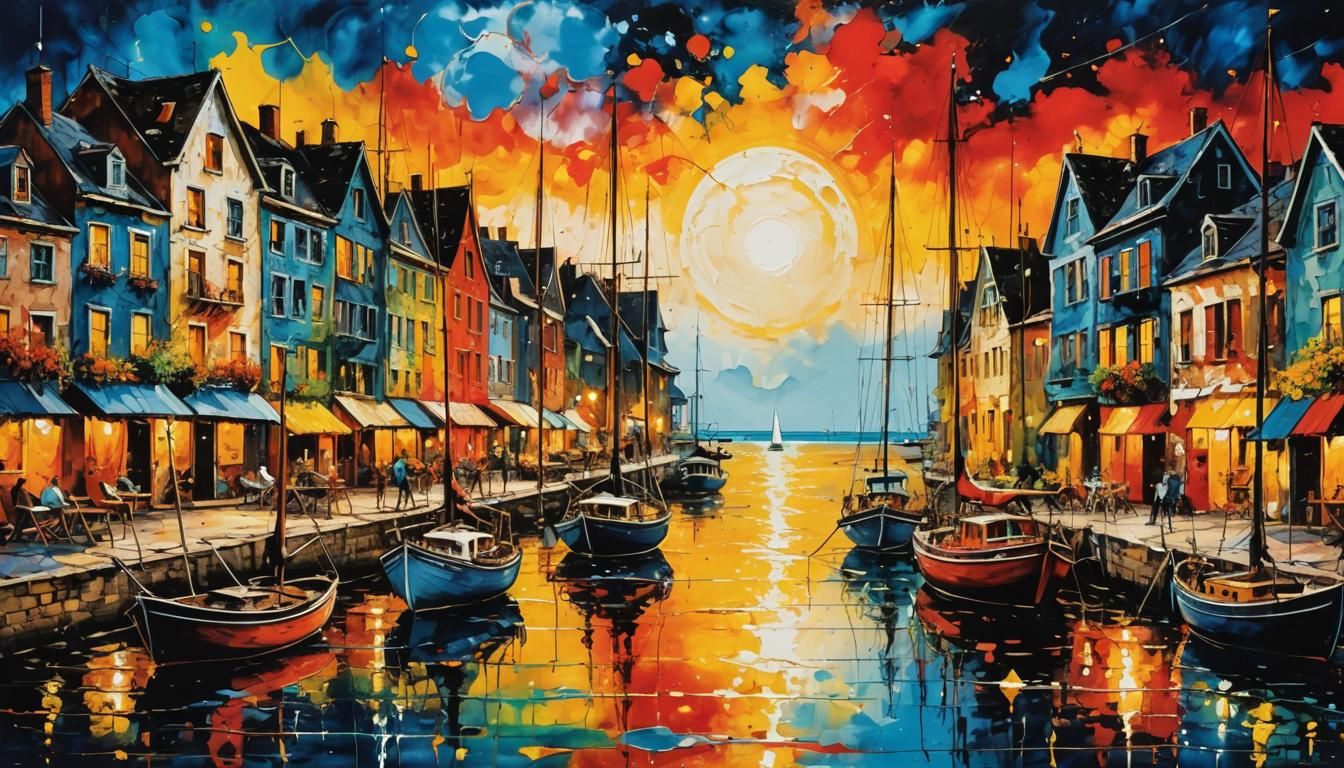 Sunset Harbor  by @ImagoFlying
