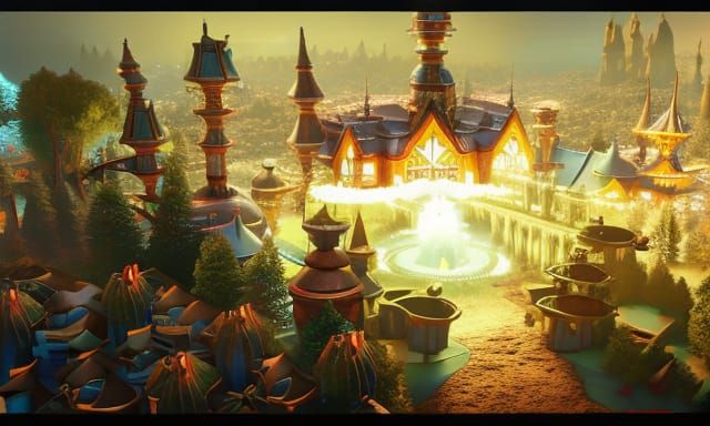 lit castle