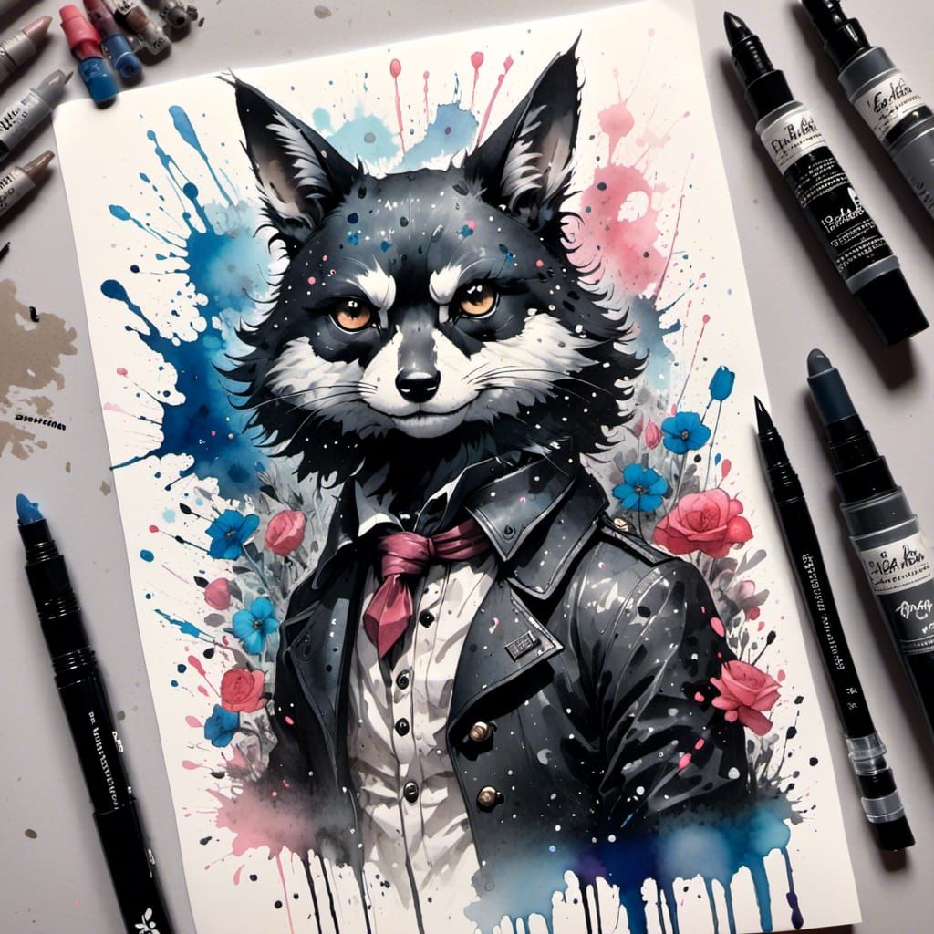 ink splatter, paper, <lora:Unreal InkArchive XL:1.0>