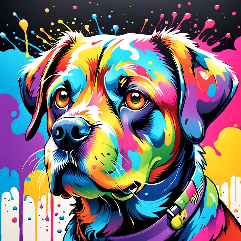 Pop art Dog  by @Skyangel