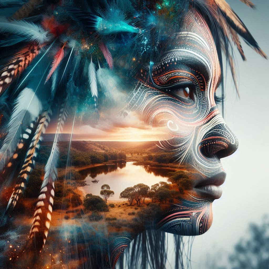 double exposure beautiful fantasy portrait landscape..