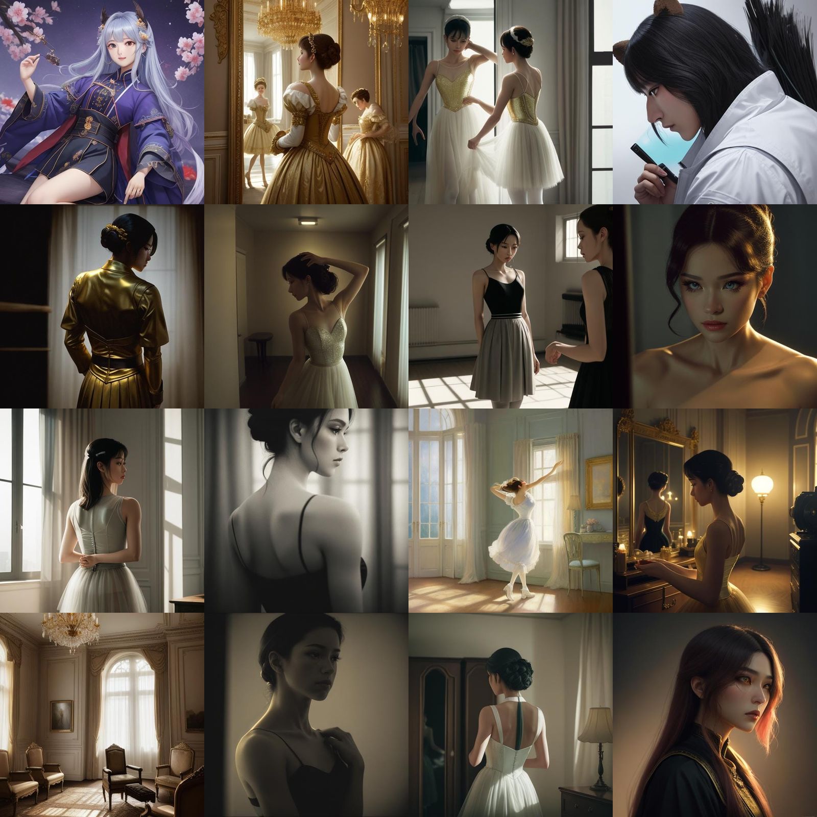 Ballerina Changing Clothes in Cinematic Style